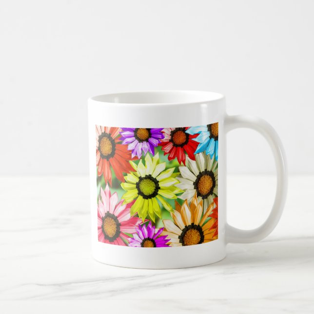 Gerbera farbenfrohe Blume Kaffeetasse (Rechts)