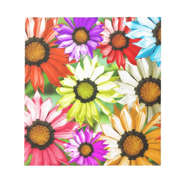 Gerbera farbenfrohe Blume Notizblock (Vorderseite)