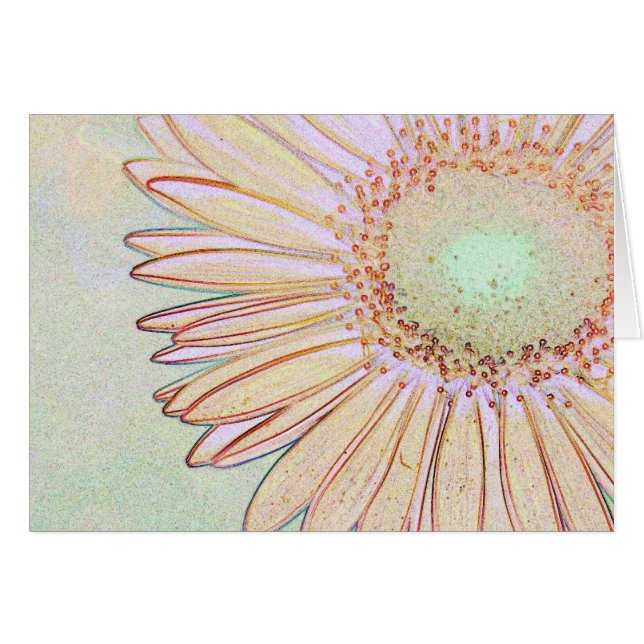 Gerbera-Gänseblümchen-Karte (Vorderseite (Horizontal))