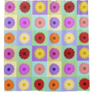 Gerbera-Gänseblümchen-Muster Duschvorhang