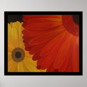 Gerbera-Gänseblümchen vom ursprünglichen Öl au Poster