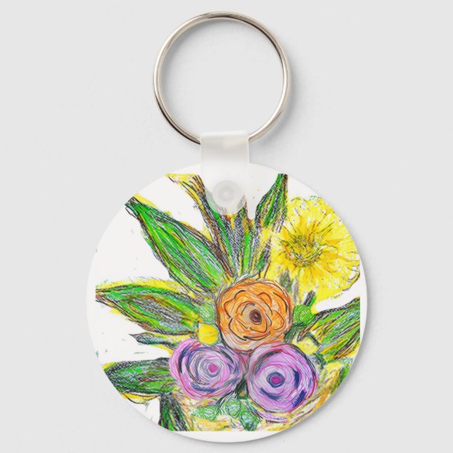 Gerbera-Margerite Schlüsselanhänger (Vorderseite)
