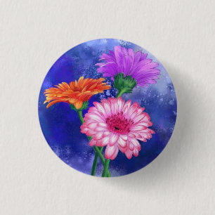 Gerbera-Margeriten-Knopf Button