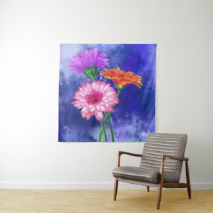 Gerbera-Margeriten-Wandteppich Wandteppich