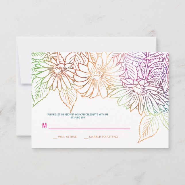 Gerbera Wedding Response Card Einladung (Vorderseite)