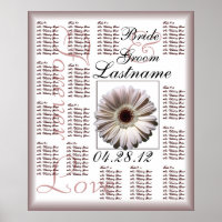 Gerbera White Daisy Wedding Guest Seating Chart