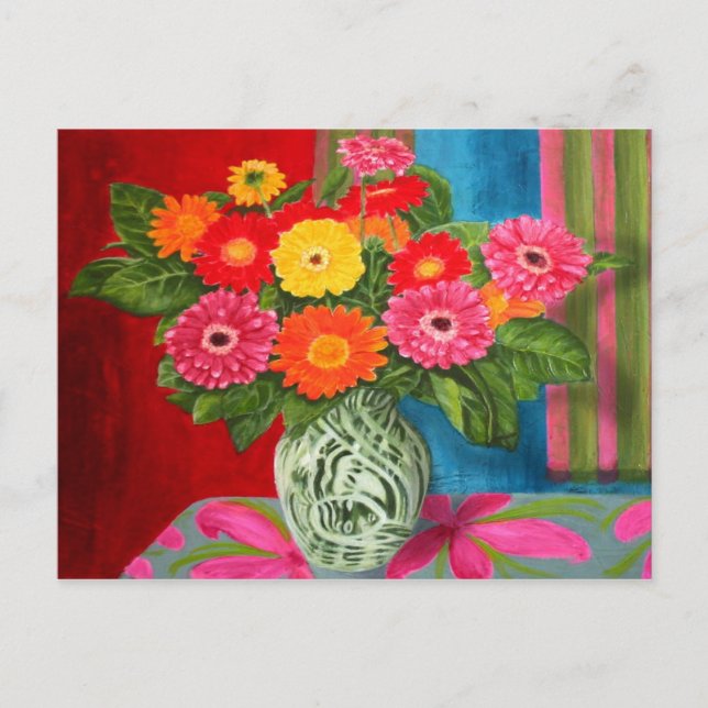 gerberas daisy Bouquet Postkarte (Vorderseite)