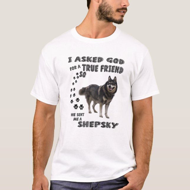 Gerberian Shepsky Quote Mama Vater Art, Niedlich D T-Shirt (Vorderseite)