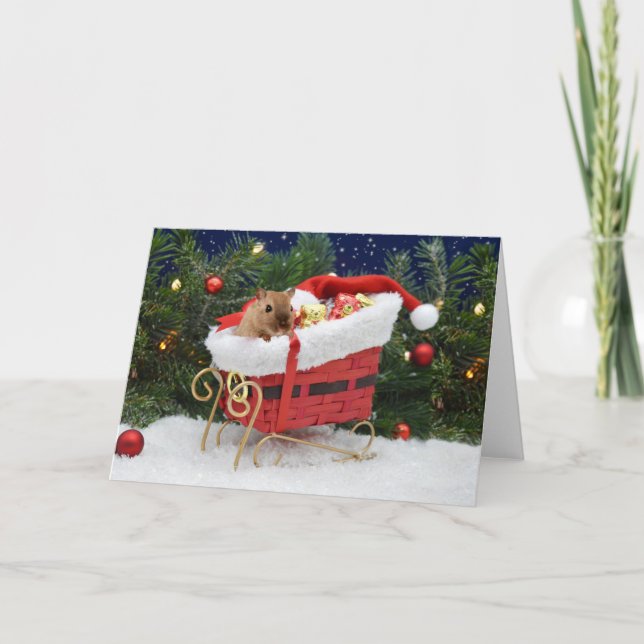 Gerbil Christmas Karte (Vorderseite)