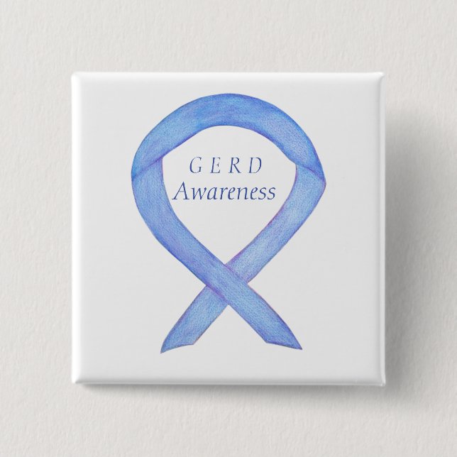 GERD Awareness Periwinkle Ribbon Custom Button (Vorderseite)