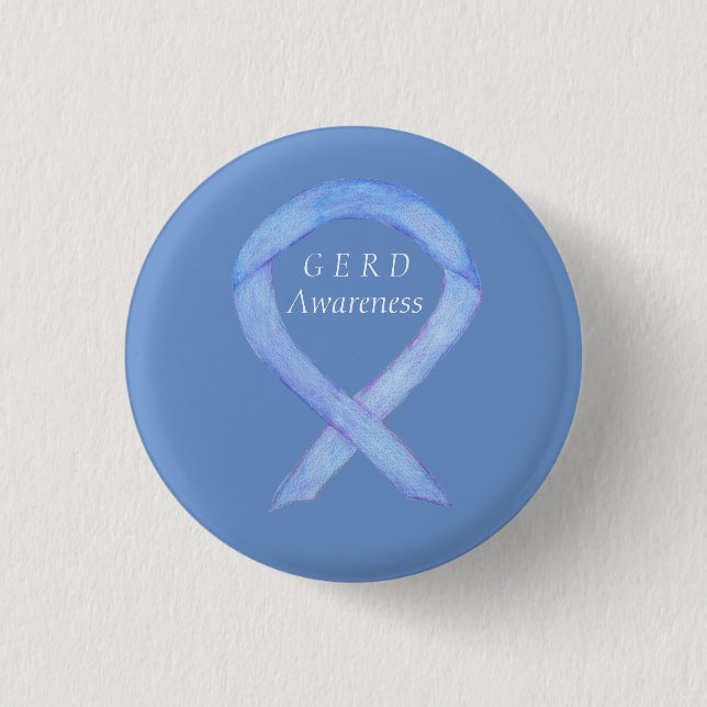 GERD Awareness Periwinkle Ribbon Custom Button (Vorderseite)