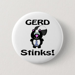 GERD Stinks Skunk Awareness Design Button