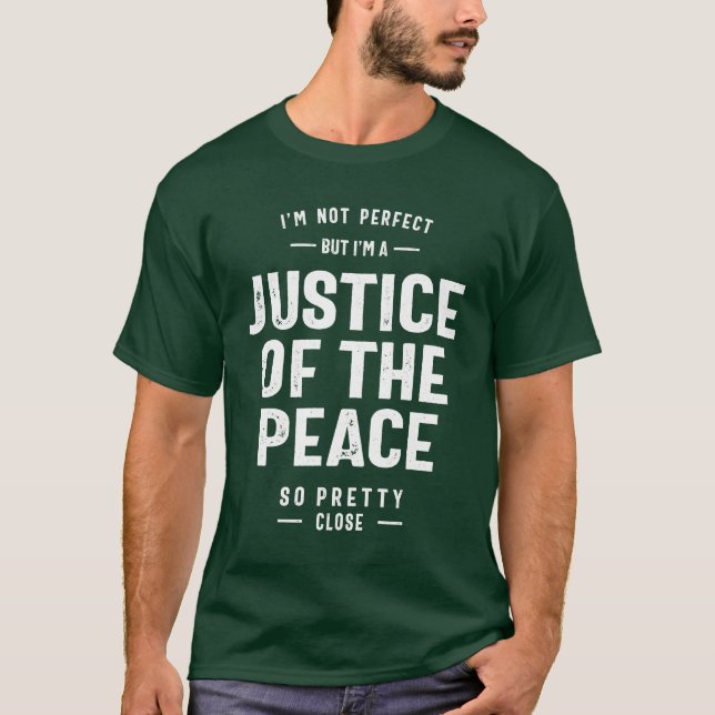 "Gerechtigkeit der Friedensarbeit" - Geschenk T-Shirt (Vorderseite)