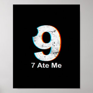 Gerechtigkeit für 9 Lustiger 7 Aß 9 Mathe-Witz 67 Poster