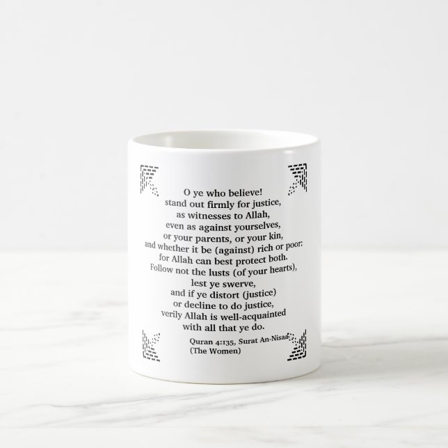 Gerechtigkeit für alle Gläubigen Zeugen Gottes Ver Kaffeetasse (Mittel)