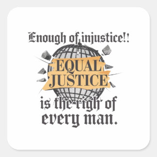 Gerechtigkeit für alle quadratischer aufkleber