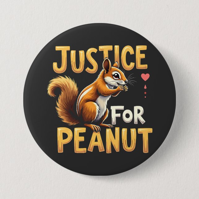 Gerechtigkeit für Erdnuss Das Eichhörnchen P’nut P Button (Vorderseite)