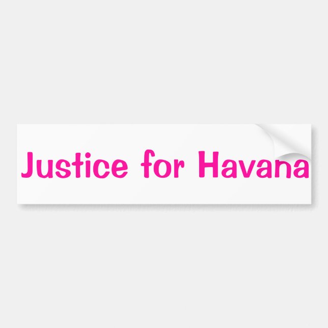 Gerechtigkeit für Havana Autoaufkleber (Vorne)
