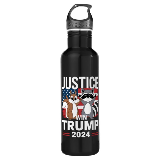 Gerechtigkeit für Peanut gewinnen Trump 2024 Edelstahlflasche (Vorderseite)