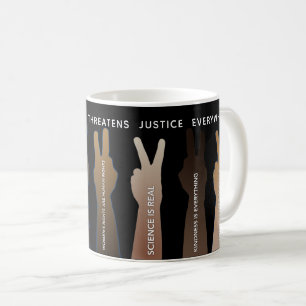 Gerechtigkeit irgendwo gefährdet Gerechtigkeit übe Kaffeetasse