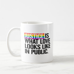 Gerechtigkeit ist, was Liebe wie in Öffentlichkei Kaffeetasse