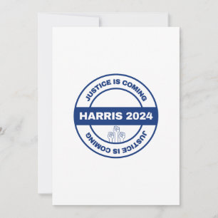 Gerechtigkeit kommt   Kamala harris Walz Election Einladung