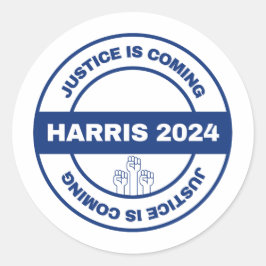 Gerechtigkeit kommt | Kamala harris Walz Election Runder Aufkleber