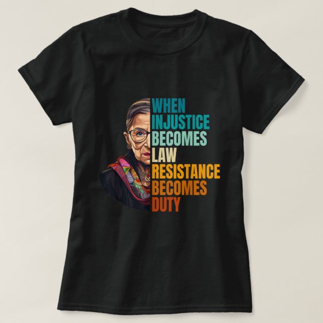 Gerechtigkeit Zitat Fette Protest Kunst T-Shirt (Design vorne)