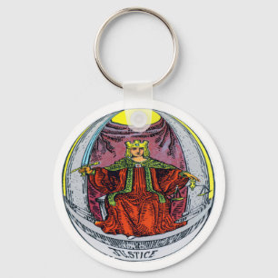 Gerechtigkeits-Tarot-Karte Schlüsselanhänger