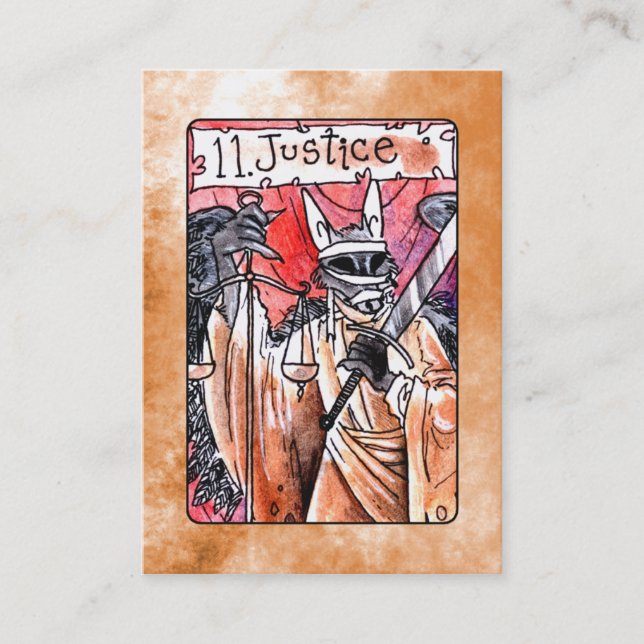 Gerechtigkeits-Tarot-Karte Visitenkarte (Vorderseite)