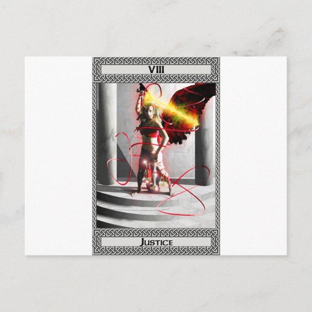 Gerechtigkeits-Tarot-Karten-Kunst Postkarte (Vorderseite)