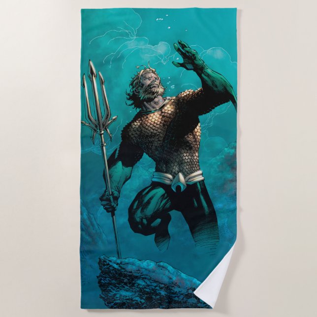Gerechtigkeitsliga #10 Aquaman Drowned Earth Varia Strandtuch (Vorderseite)