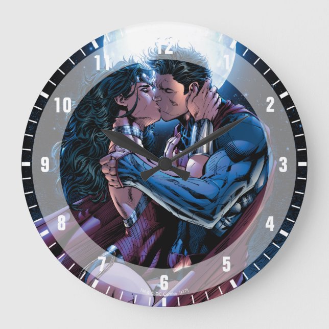 Gerechtigkeitsliga #12 Wonder Woman & Superman Kis Große Wanduhr (Vorderseite)