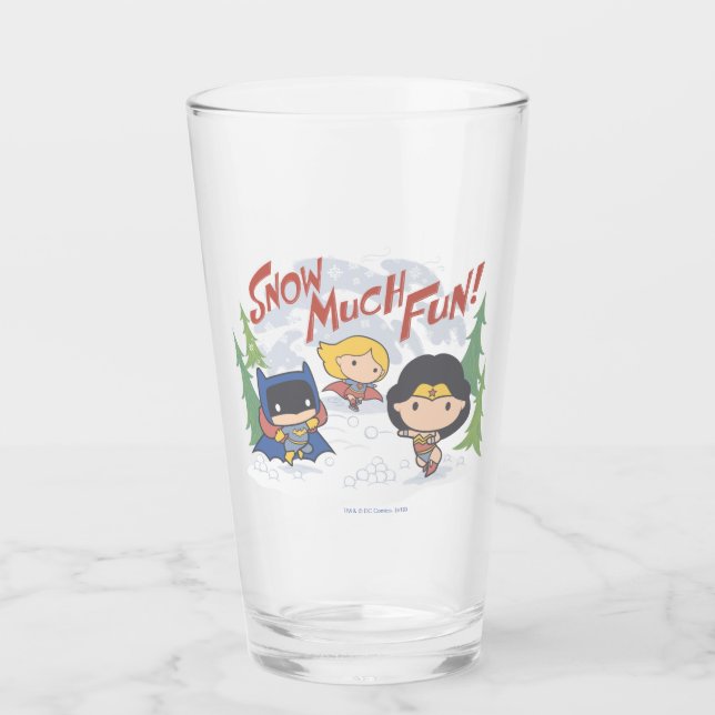 Gerechtigkeitsliga Chibi Snowball Kampf Glas (Vorderseite)