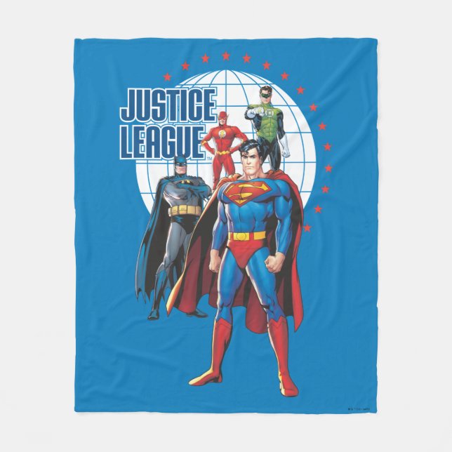 Gerechtigkeitsliga Global Heroes Fleecedecke (Vorderseite)