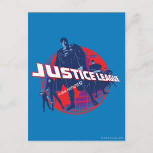 Gerechtigkeitsliga - Globale Helden und Globe Postkarte