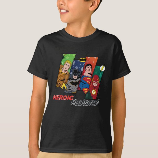 Gerechtigkeitsliga "Heldenfeiertage" T-Shirt (Vorderseite)