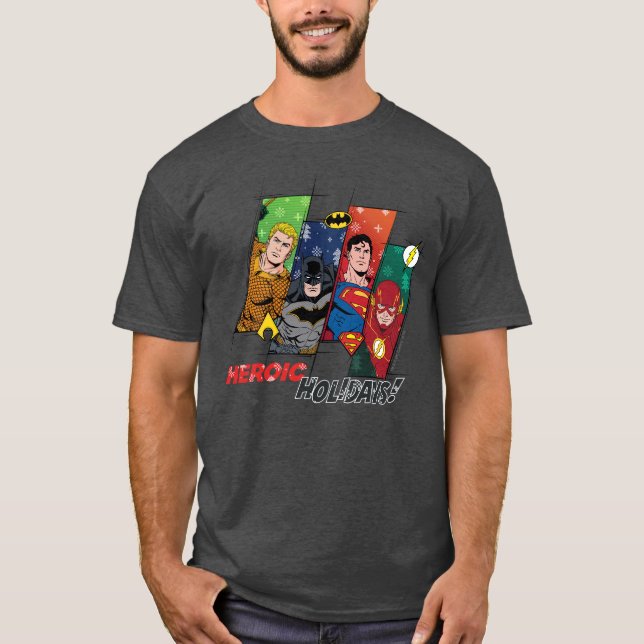Gerechtigkeitsliga "Heldenfeiertage" T-Shirt (Vorderseite)