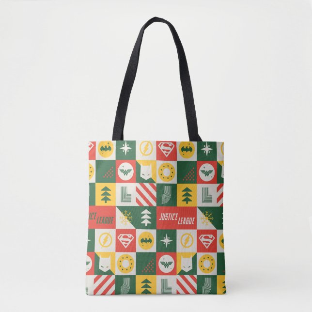 Gerechtigkeitsliga Holiday Grid Pattern Tasche (Vorderseite)