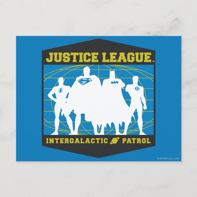 Gerechtigkeitsliga Intergalactic Patrol Postkarte (Vorderseite)