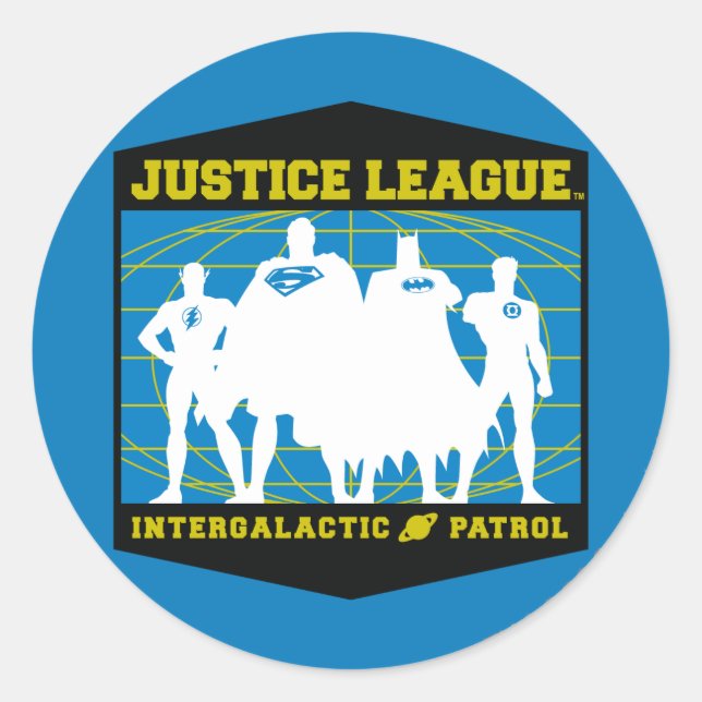 Gerechtigkeitsliga Intergalactic Patrol Runder Aufkleber (Vorderseite)