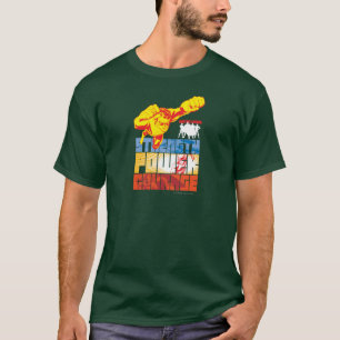 Gerechtigkeitsliga Power. Mut. Zeichen T-Shirt