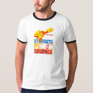 Gerechtigkeitsliga Power. Mut. Zeichen T-Shirt