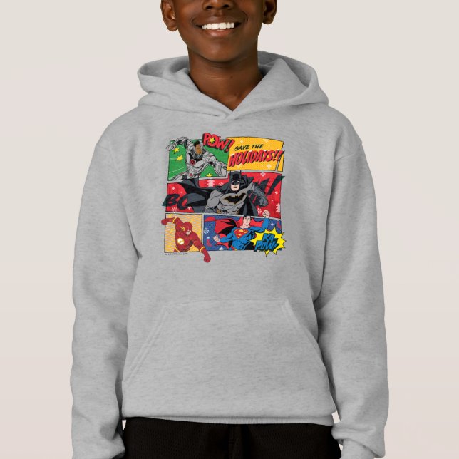 Gerechtigkeitsliga "Rett die Feiertage!" Hoodie (Vorderseite)