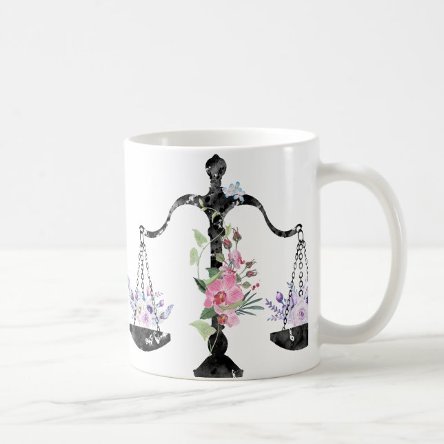 Gerechtigkeitsskalen Kunst Kaffeetasse (Rechts)