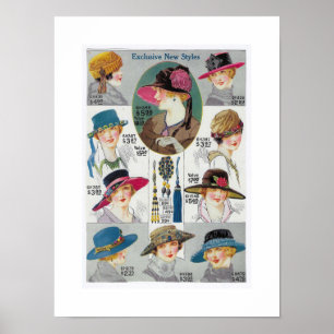 GERECYCELT ART: 1920 FASHION KATALOGSEITE POSTER