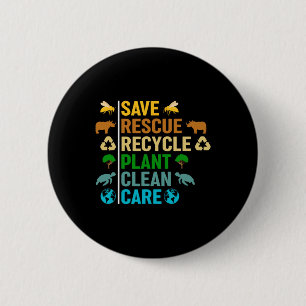 Gerecycelt Bienenretter des Earth Day Planet Geret Button