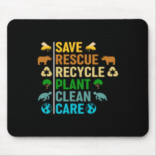 Gerecycelt Bienenretter des Earth Day Planet Geret Mousepad