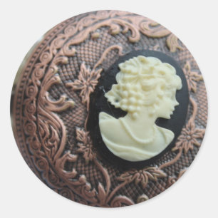 Gerecycelt Cameo Runder Aufkleber