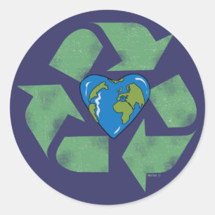 Gerecycelt Earth Heart Sticker